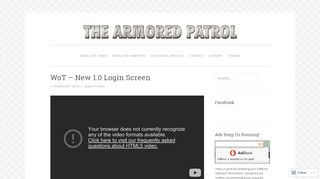 WoT – New 1.0 Login Screen – The Armored Patrol