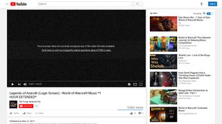 Legends of Azeroth (Login Screen) - World of Warcraft Music *1 HOUR ...