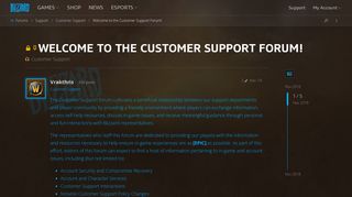 Welcome to the Customer Support Forum! - Customer Support - World ...