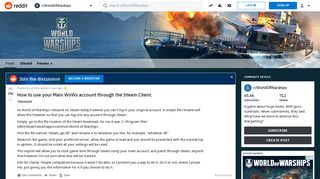 How to use your Main WoWs account through the Steam Client ...