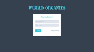 World Organics - Admin Login