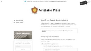 WordPress Basics: Login to Admin | Perishable Press