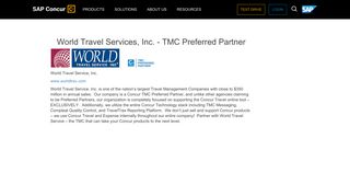 World Travel Services, Inc. - TMC Preferred Partner - SAP Concur