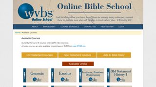 Available Courses - Bible Curriculum | WVBS Online School