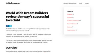 World Wide Dream Builders review: Amway's successful lovechild