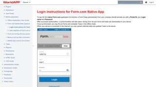 Login instructions for Form.com Native App - Help Center - WorldAPP ...