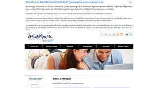 Make a Payment | WorldMark South Pacific Club | Finance