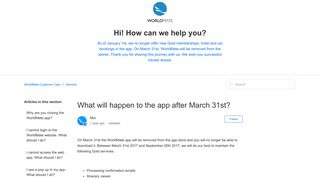 What will happen to the app after March 31st? – WorldMate Customer ...
