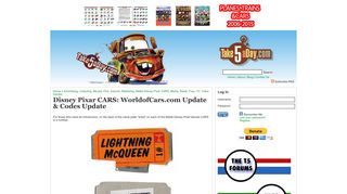Take Five a Day » Blog Archive » Disney Pixar CARS: WorldofCars ...