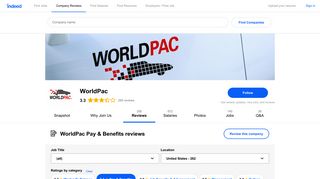 Working at WorldPac: 71 Reviews about Pay & Benefits | Indeed.com