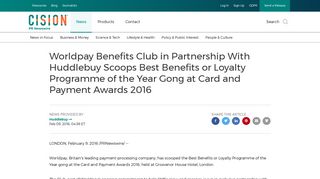 Worldpay Benefits Club in Partnership With Huddlebuy Scoops Best ...