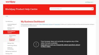 My Business Dashboard - Worldpay Product Help Centre