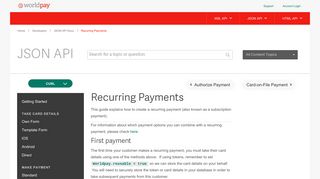Recurring Payments - Documentation | Worldpay Developer