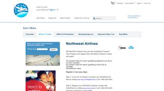 Northwest Airlines - AIR MILES -