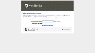 Make a Payment - WorldStrides - Online Registration