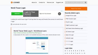 World Tracer Login
