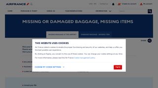 Missing baggage at the airport - Air France