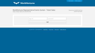 Log in - WorldVentures Representative Events System