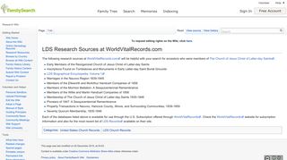LDS Research Sources at WorldVitalRecords.com Genealogy ...