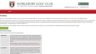 Privacy & Worlebury Golf Club Website :: Recognised in the January ...