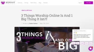 3 Things Worship Online Is And 1 Big Thing It Isn't!