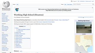 Worthing High School (Houston) - Wikipedia