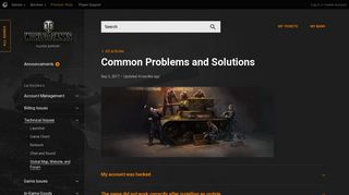 Common Problems and Solutions | World of Tanks - Wargaming