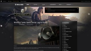 World of Tanks Game Server Log-in Issues | Announcements | World ...