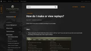 How do I make or view replays? | World of Tanks - Wargaming