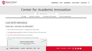 Log into Moodle - Western Oregon University