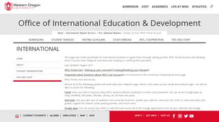 Setting Up Your WOU Portal Account - Office of International ...