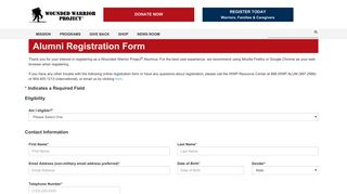 Alumni Registration Form - the Wounded Warrior Project ® (WWP)