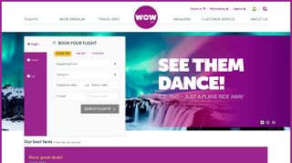 WOW air | Cheap flights to Iceland, the USA and Canada from India