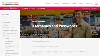 Usernames and Passwords - WOW Careers