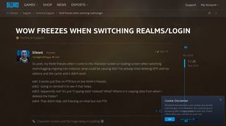 WoW freezes when switching realms/login - Technical Support ...