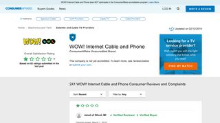 Top 238 Reviews and Complaints about WOW! Internet Cable and ...