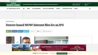 IPO planned for cable provider WOW! after year of growth - Denver ...