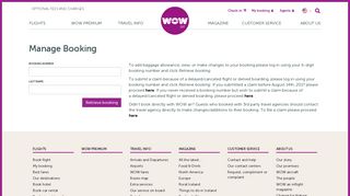 Manage Booking - WOW air