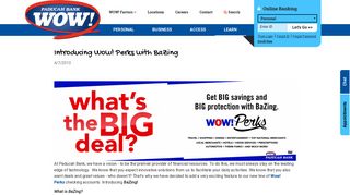 Introducing Wow! Perks with BaZing - Paducah Bank