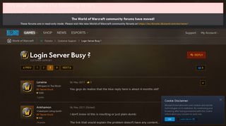 Login Server Busy ? - World of Warcraft Forums - Blizzard ...