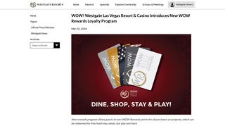 WOW Loyalty Program - Westgate Las Vegas Resort & Casino - Las ...