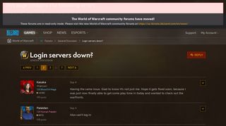 Login servers down? - World of Warcraft Forums - Blizzard ...
