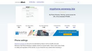 Myphone.wowway.biz website. Phone settings.