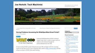 Having Problems Accessing the WideOpenWest Email ... - Joe Hertvik