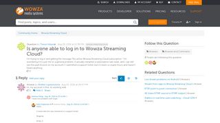 Is anyone able to log in to Wowza Streaming Cloud? - Wowza Community
