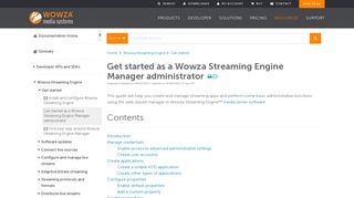 Get started as a Wowza Streaming Engine Manager administrator