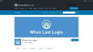 When Last Login | WordPress.org