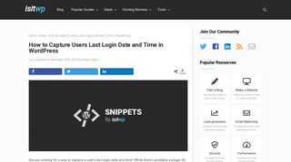 How to Capture Users Last Login Date and Time in WordPress - IsItWP