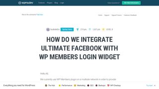 How Do We Integrate Ultimate Facebook With WP Members Login Widget ...