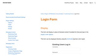 Login Form - RocketGeek